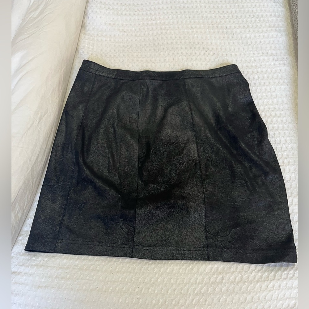 Suede black miniskirt